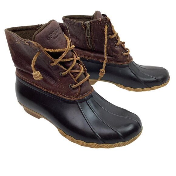 Sperry Top-Sider Womens 8 Saltwater Leather Duck Boots Waterproof Lace-Up STS911 - Picture 11 of 11
